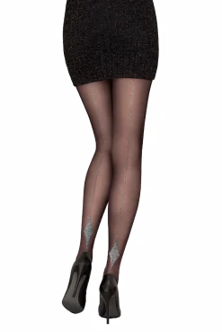 Collant Fantaisie 25D Baguette Etoile Filante Magic Nights - Noir ébène