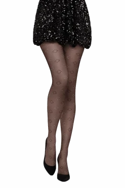 Collant Fantaisie 25D Losanges Cristal Magic Nights - Noir ébène