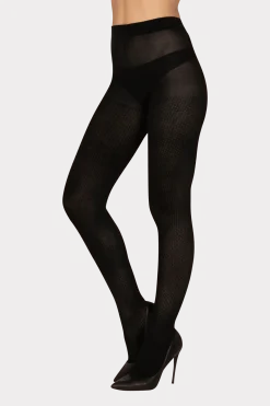 Collant Opaque 160D Coton Graphique Allure d'Hiver - Noir ébène