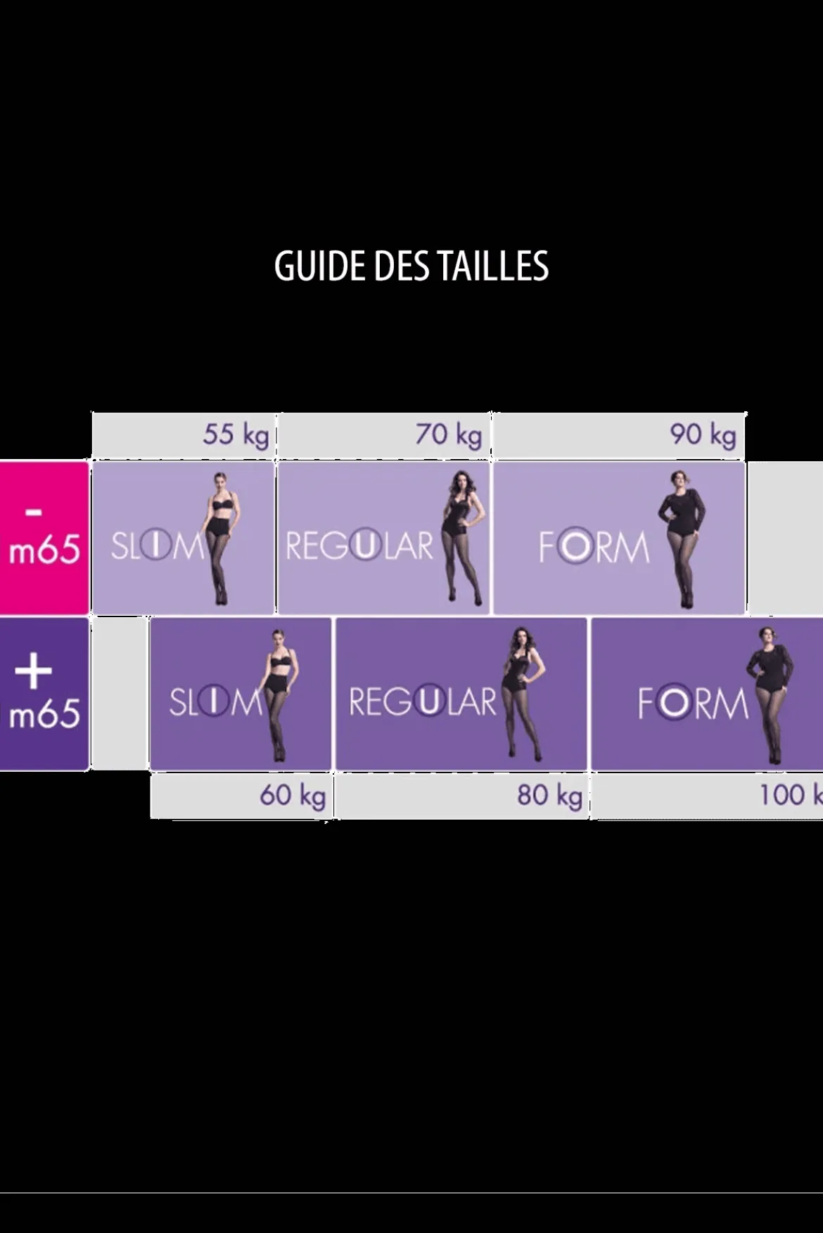 Collant Semi-Opaque 30D sur-mesure Morphologie - Noir