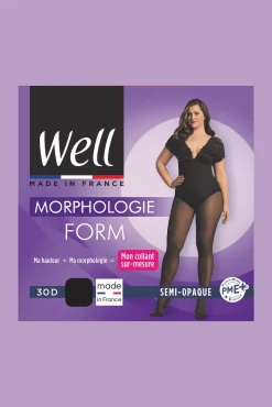 Collant Semi-Opaque 30D sur-mesure Morphologie - Noir