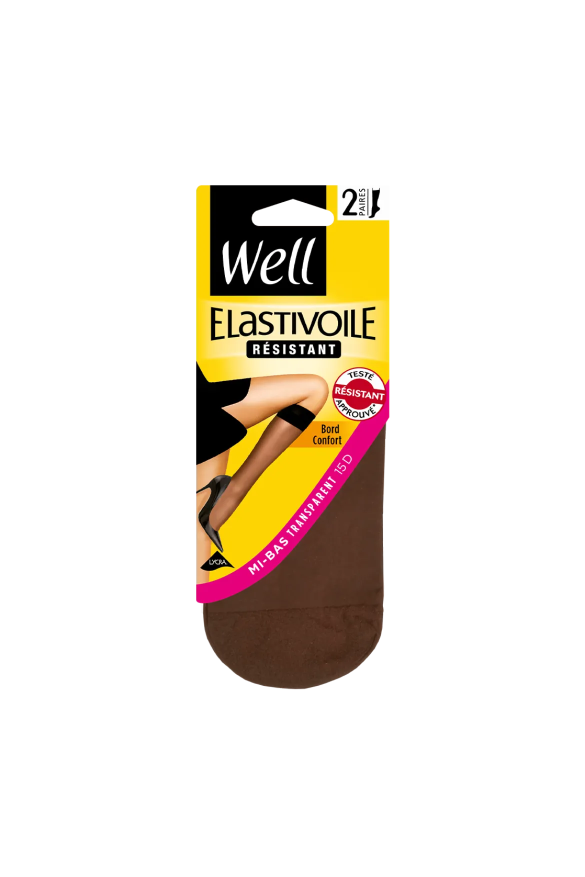 Lot de 2 paires de Mi-bas Transparents 15D Elastivoile Résistant - Gazelle