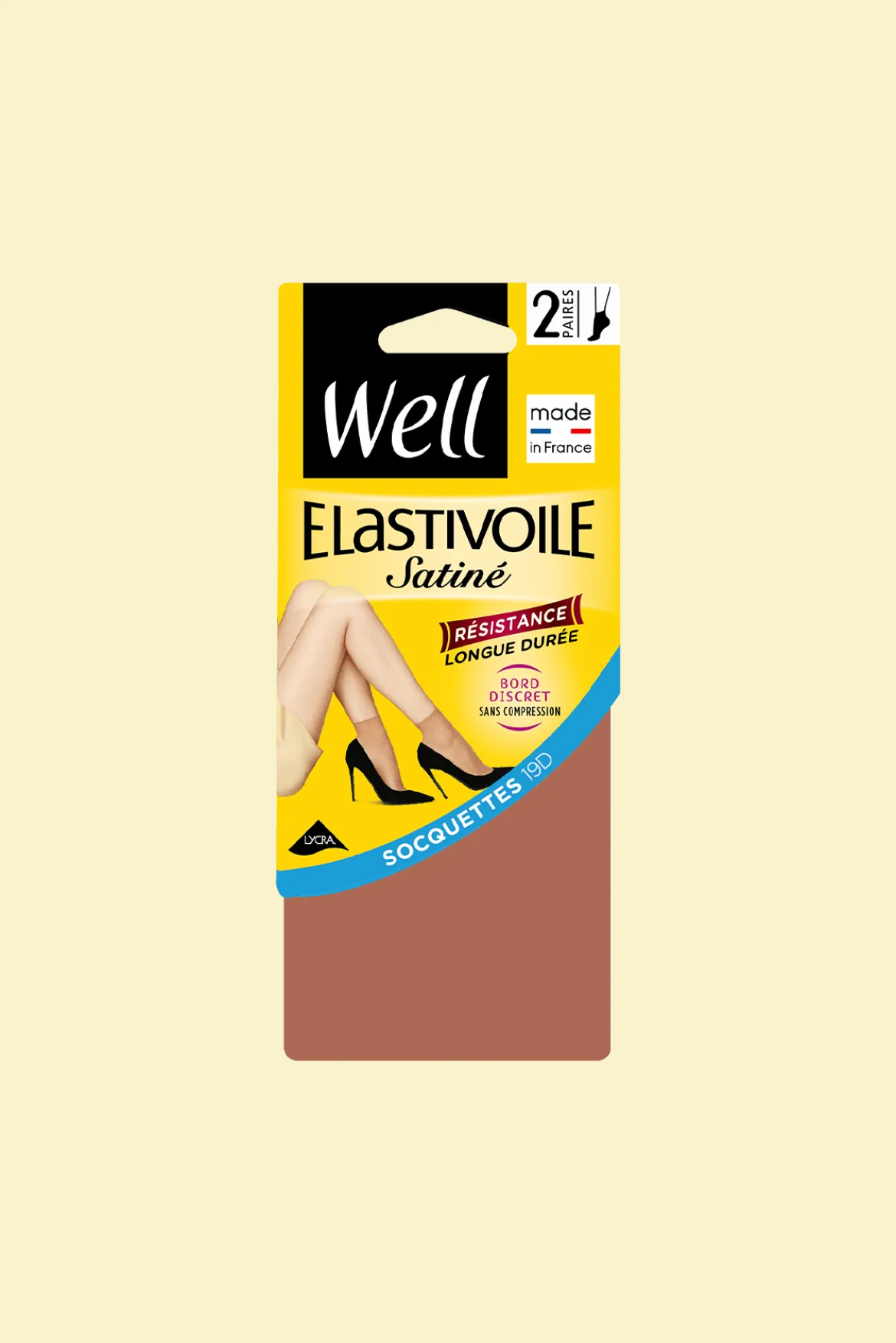 Lot de 2 paires de Socquettes Transparentes 19D Elastivoile Satiné - Ibiza