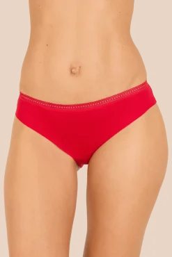 Lot de 3 Slips - Trio Invisible Modal - Rouge ardent / poudre / noir