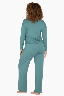 Pantalon Large Minuit - Vert paon