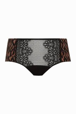 Shorty en dentelle et microfibre L'irrésistible - Fauve