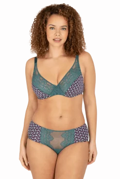 Shorty en dentelle et microfibre L'irrésistible - Imprimé folk