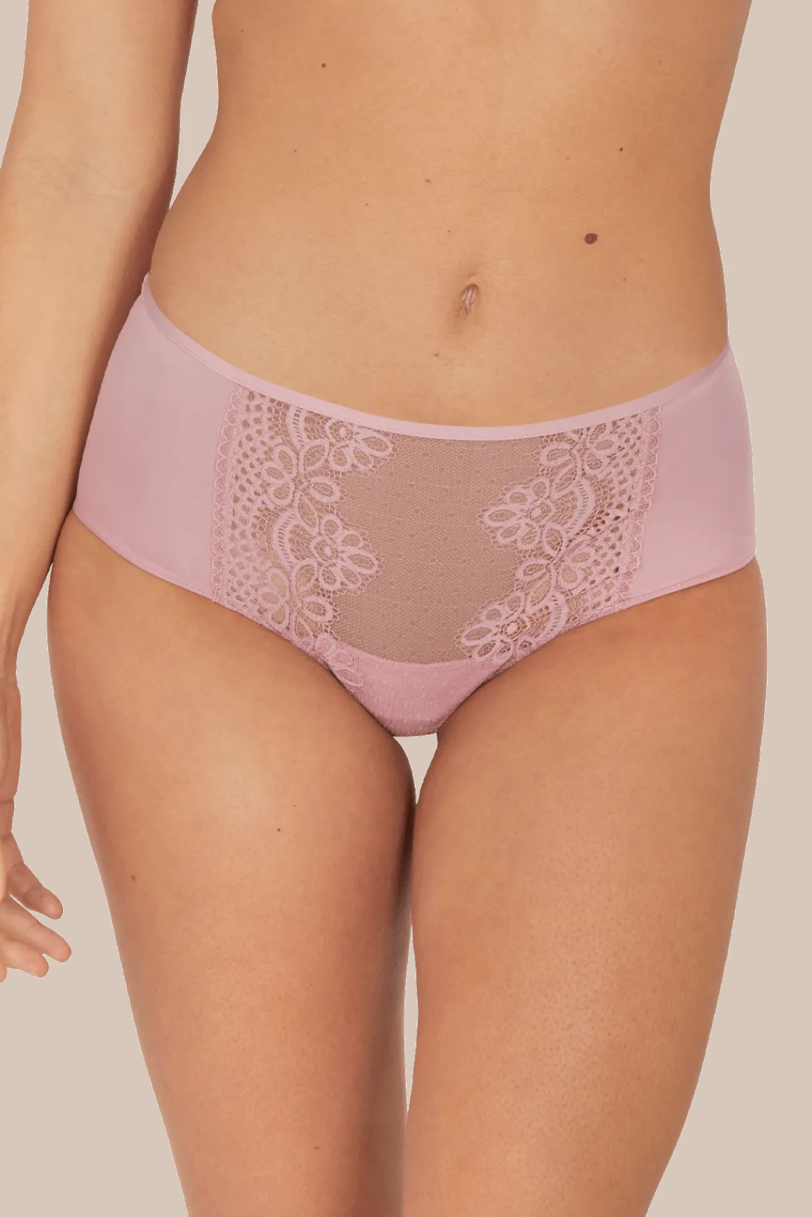 Shorty en dentelle et microfibre L'irrésistible - Lilas