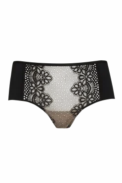 Shorty en dentelle et microfibre L'irrésistible - Noir