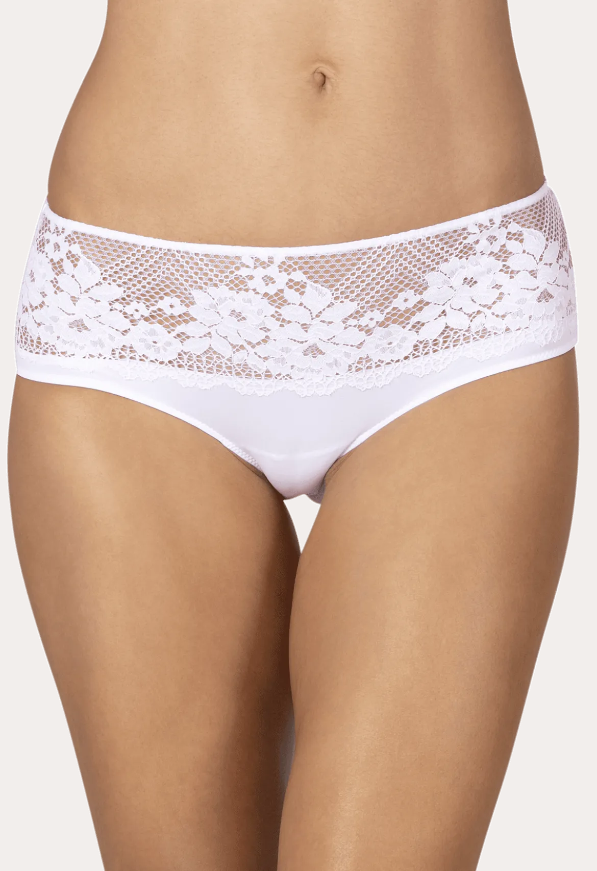 Shorty Résille Florale - Blanc