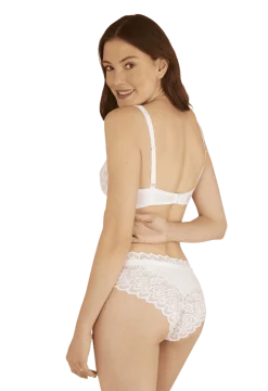 Slip brésilien Dentelle Audacieuse - Blanc