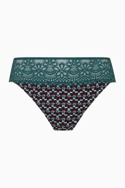 Slip brésilien dentelle et microfibre L'irrésistible - Imprimé folk