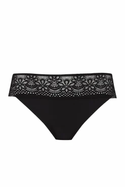Slip brésilien dentelle et microfibre L'irrésistible - Noir
