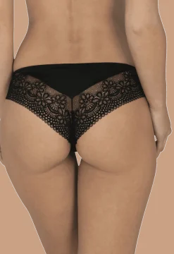 Slip brésilien dentelle et microfibre L'irrésistible - Noir