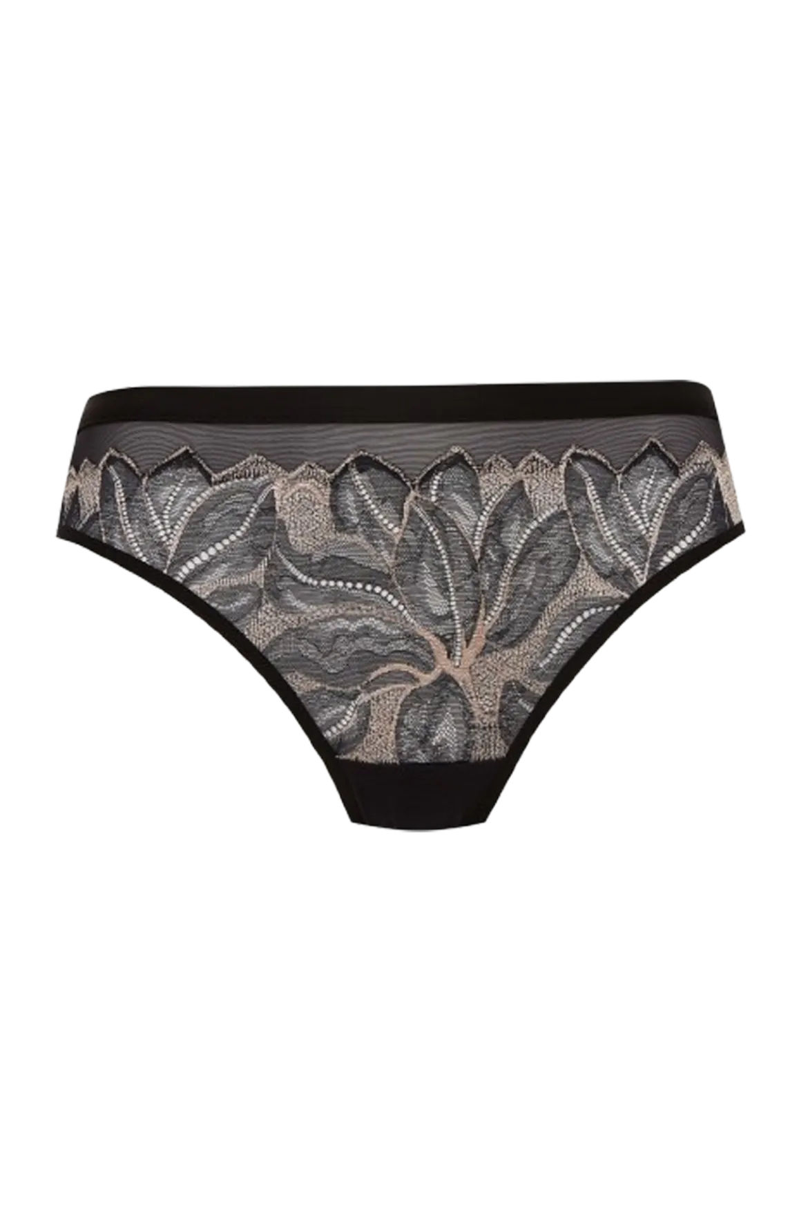 Slip Brésilien Nymphéas - Noir