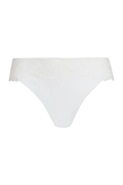 Slip Résille Florale - Blanc