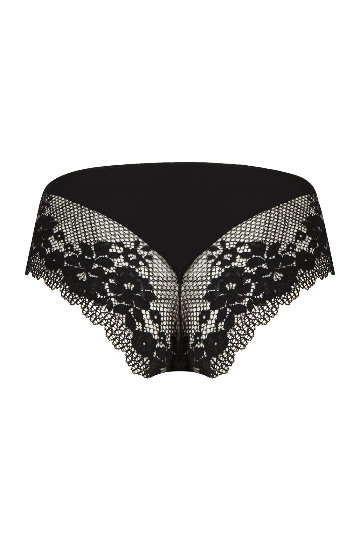 Slip Résille Florale - Noir