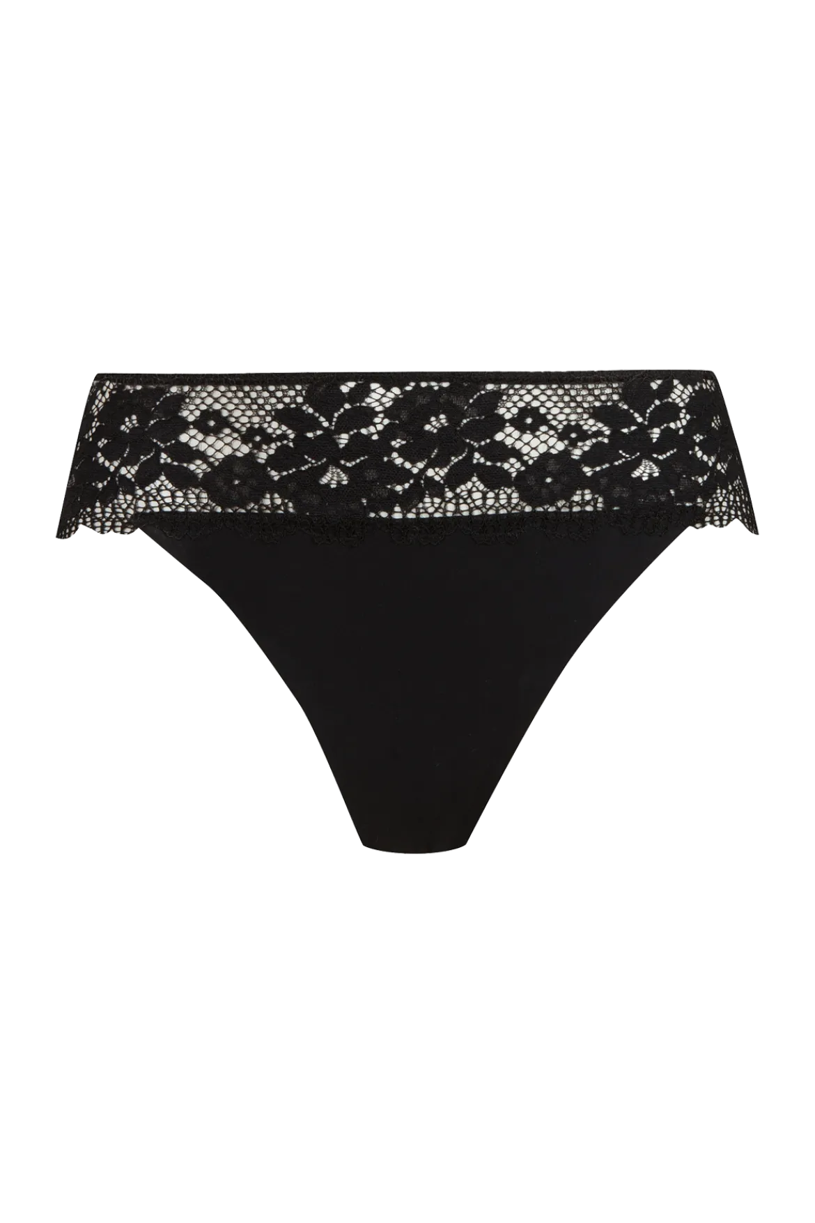 Slip Résille Florale - Noir