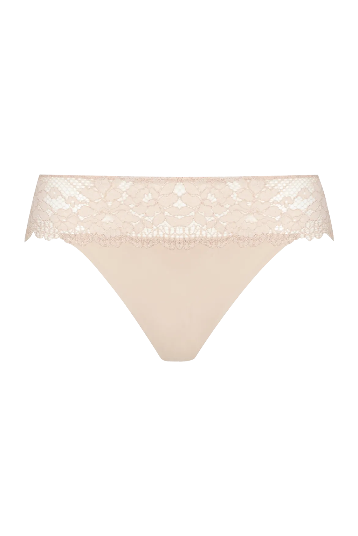 Slip Résille Florale - Nude