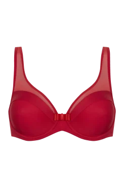 Soutien-gorge à armatures Tulle Design - Rouge ardent