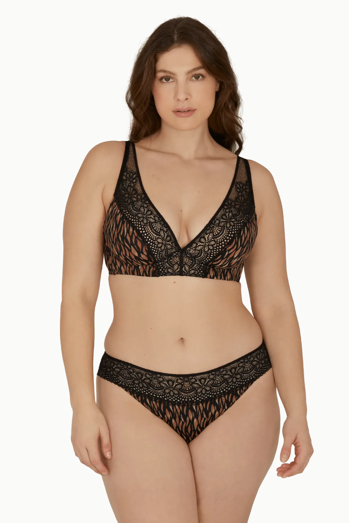 Soutien-gorge coques en dentelle et microfibre L'irrésistible - Fauve