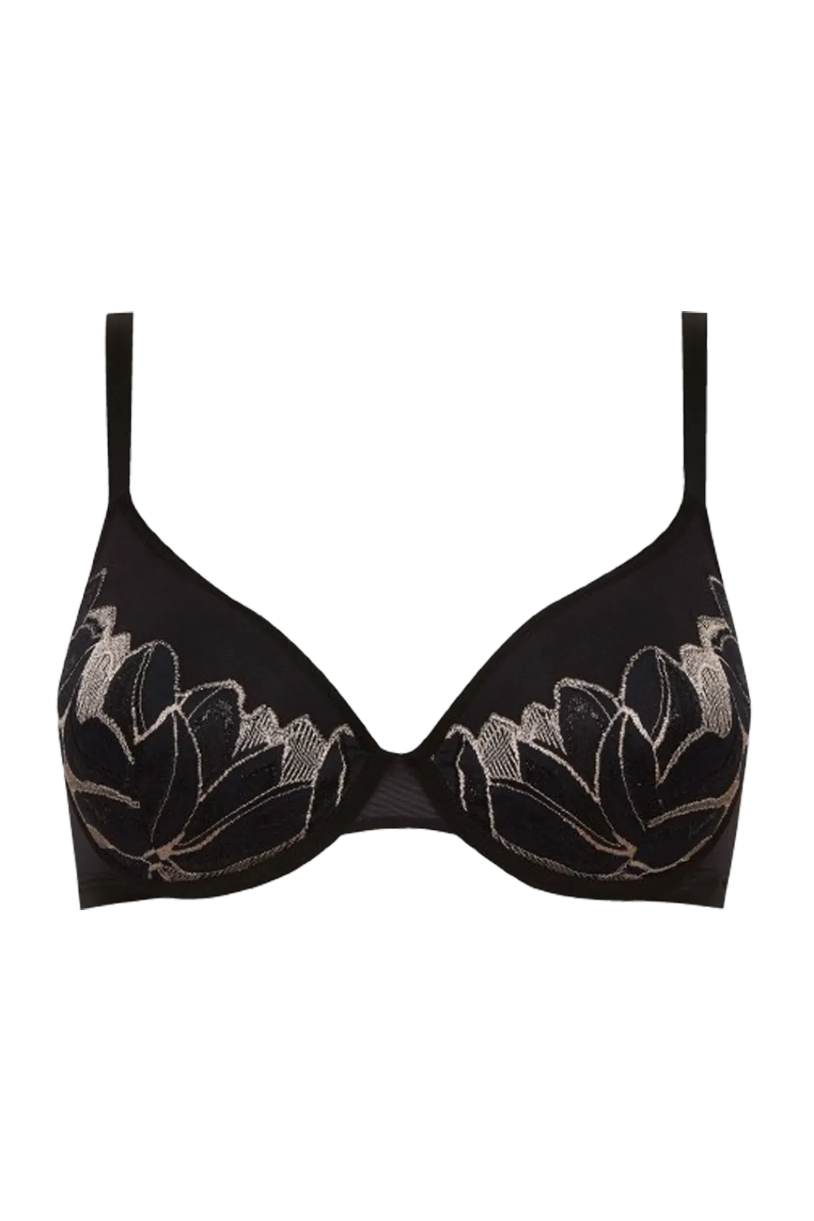 Soutien-gorge à coques Nymphéas - Noir