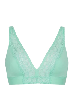 Soutien-gorge foulard sans armatures en dentelle et en microfibre L'irrésistible - Vert amande