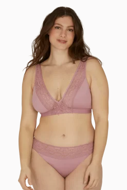 Soutien-gorge foulard sans armatures en dentelle et en microfibre L'irrésistible - Lilas
