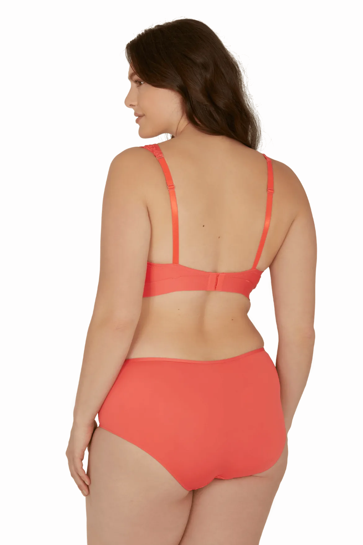 Soutien-gorge foulard sans armatures en dentelle et en microfibre L'irrésistible - Corail