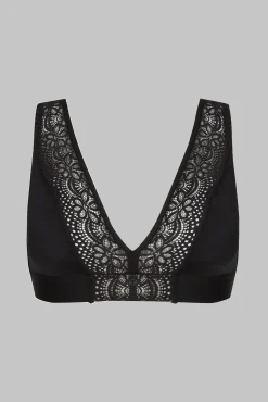 Soutien-gorge foulard sans armatures en dentelle et en microfibre L'irrésistible - Noir
