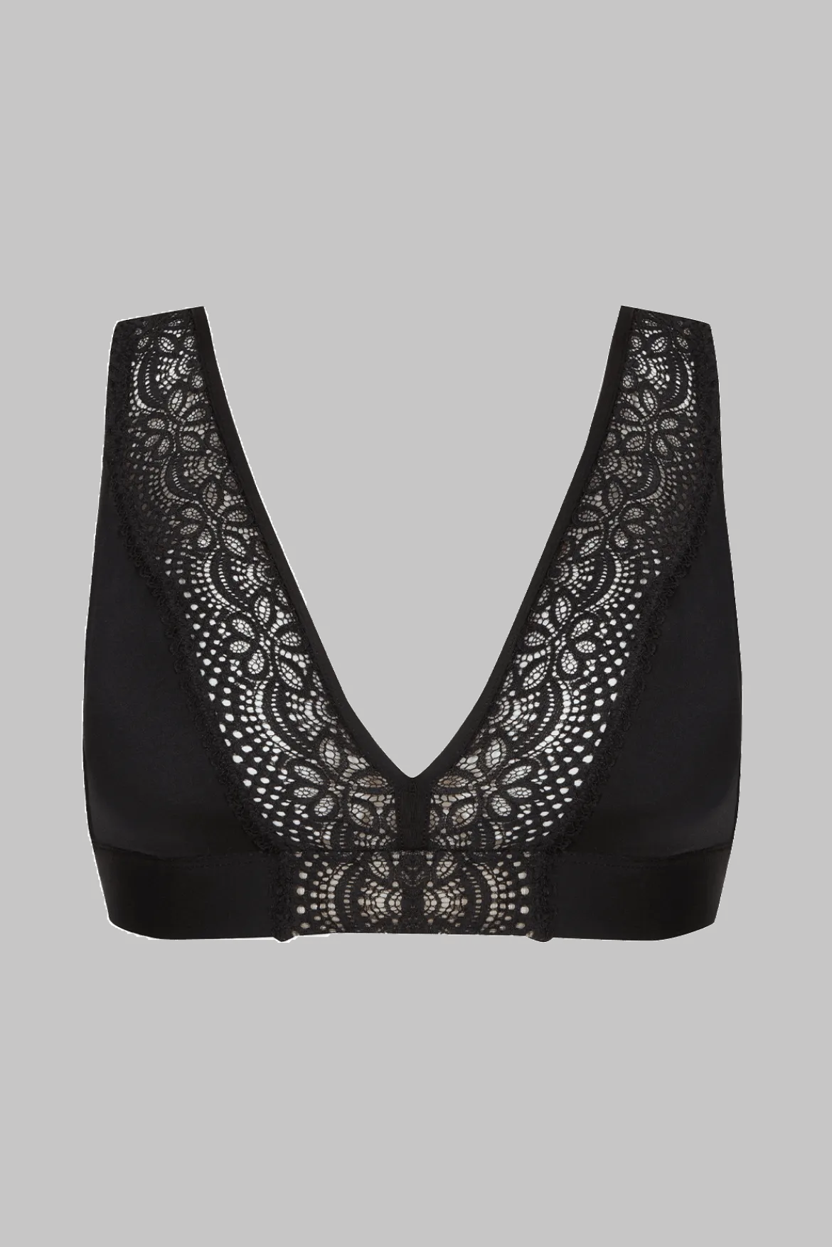 Soutien-gorge foulard sans armatures en dentelle et en microfibre L'irrésistible - Noir