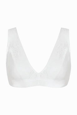 Soutien-gorge foulard sans armatures en dentelle et en microfibre L'irrésistible - Blanc