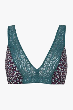 Soutien-gorge foulard sans armatures en dentelle et en microfibre L'irrésistible - Imprimé folk
