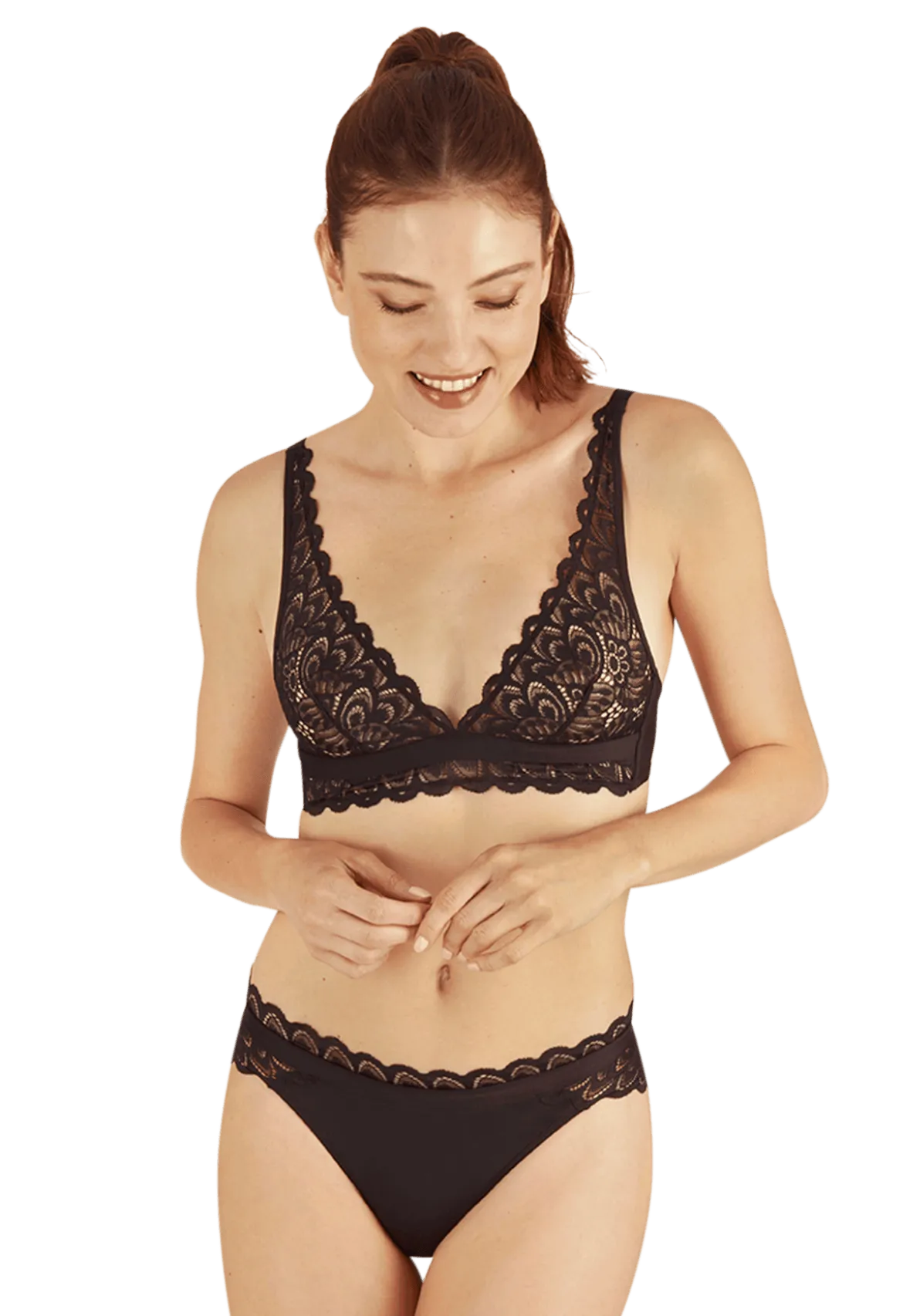 Soutien-gorge sans armatures Dentelle Audacieuse - Noir