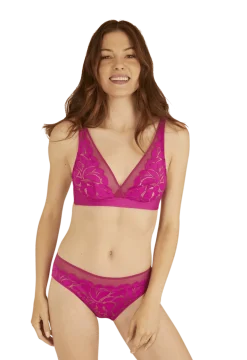 Soutien-gorge sans armatures Dentelle Prodigieuse - Fuchsia