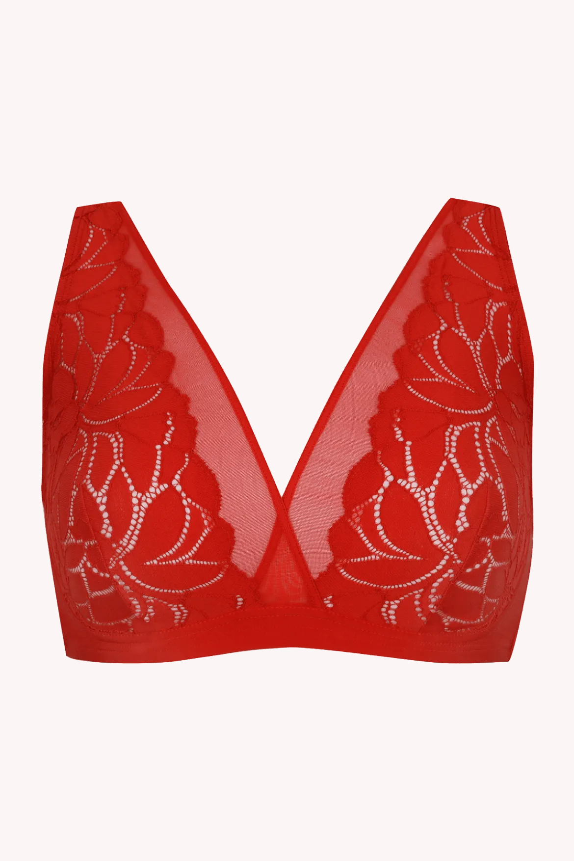 Soutien-gorge sans armatures Dentelle Prodigieuse - Rouge lumineux