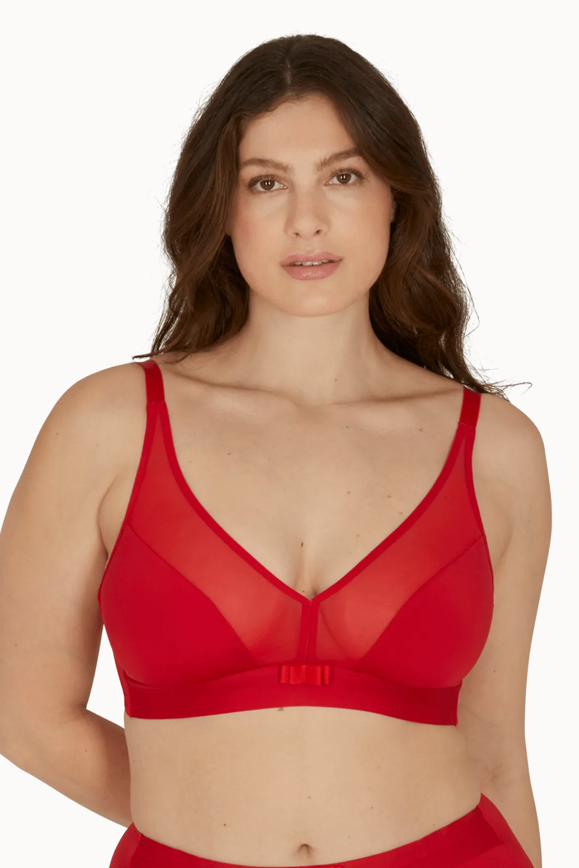 Soutien-gorge sans armatures Tulle Design - Rouge ardent