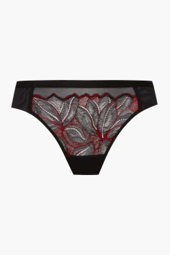 Tanga Nymphéas - Noir / Rouge